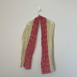 100 percent cotton green, white, and pink scarf!